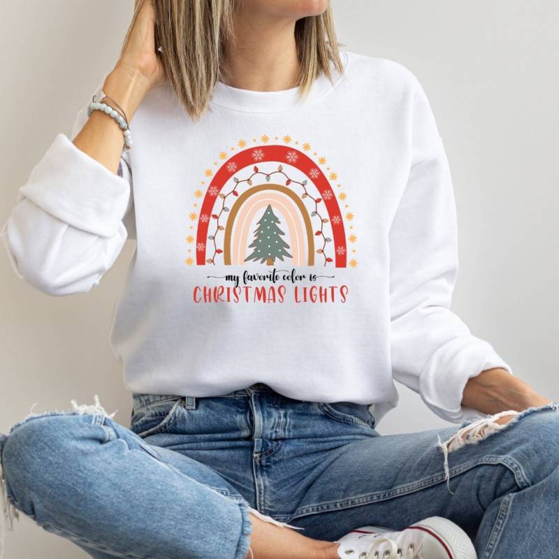 Christmas Sweater Rainbow - Winter Cozy Sweater Simple Christmas Cottagecore von upcreativ