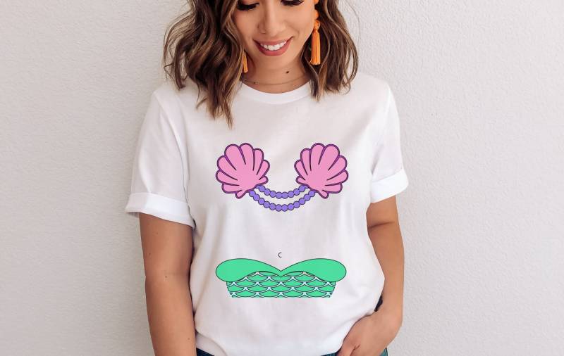 Meerjungfrau T-Shirt - Karneval Kostüm Damen Verkleidung Fasching Tshirt von upcreativ