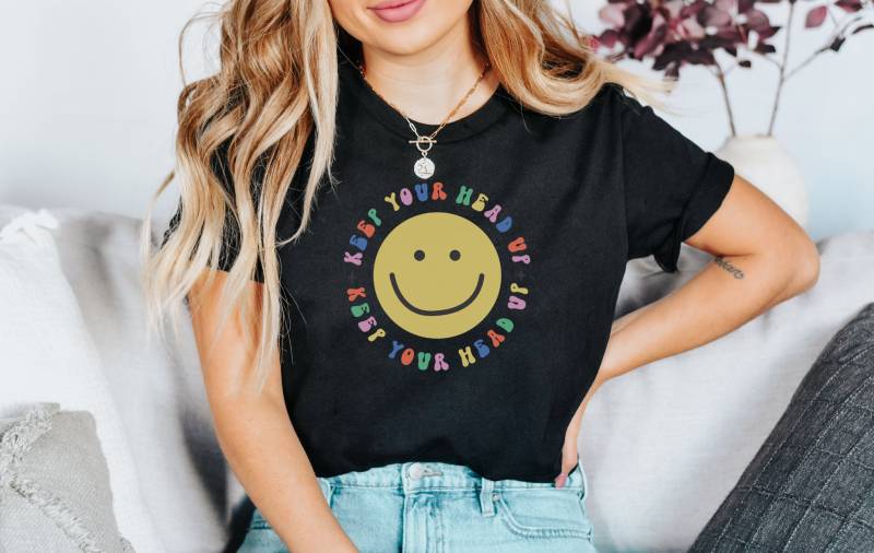 Motivations Tshirt - Smiley Shirt Mit Print -Inspirierende Kleidung- Clothing Smily Face Retro Smiley von upcreativ