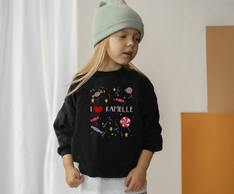 Unisex Kinder Karneval Sweater- Fasching Kostüm Kinder - Karneval Verkleidung I Love Kamelle Sweater Candy von upcreativ