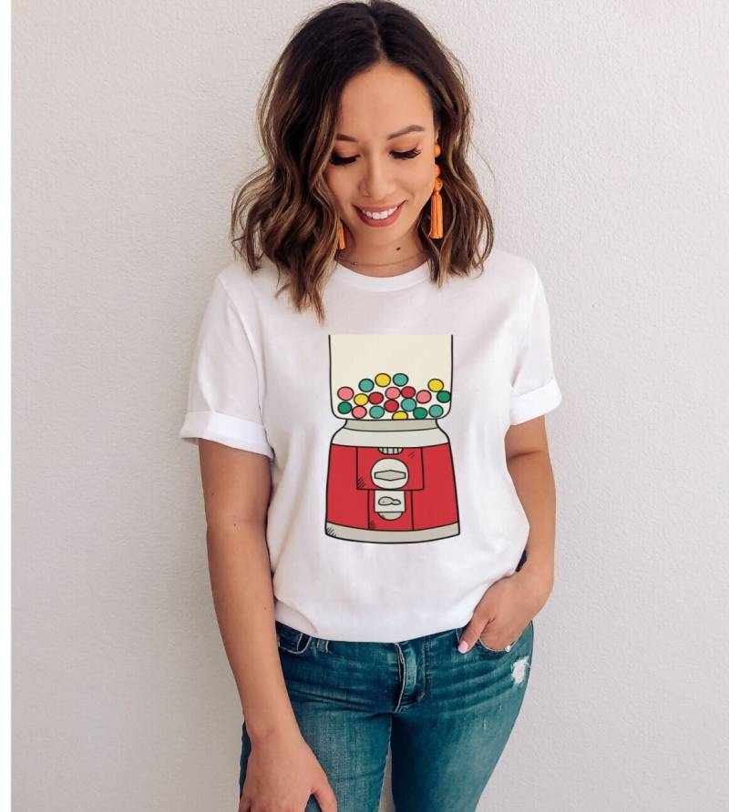 Verkleidung Kaugummiautomat - Karnevalkostüm Faschingkostüm Karneval Kostüm Damen Fasching Tshirt- Lustige von upcreativ