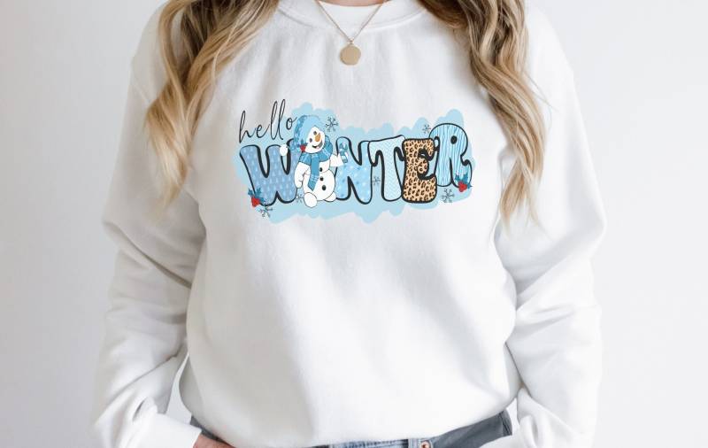 Weihnachten Hello Winter - Christmas Sweater Sweater Clothing Cute Sweatshirt -Snowman von upcreativ