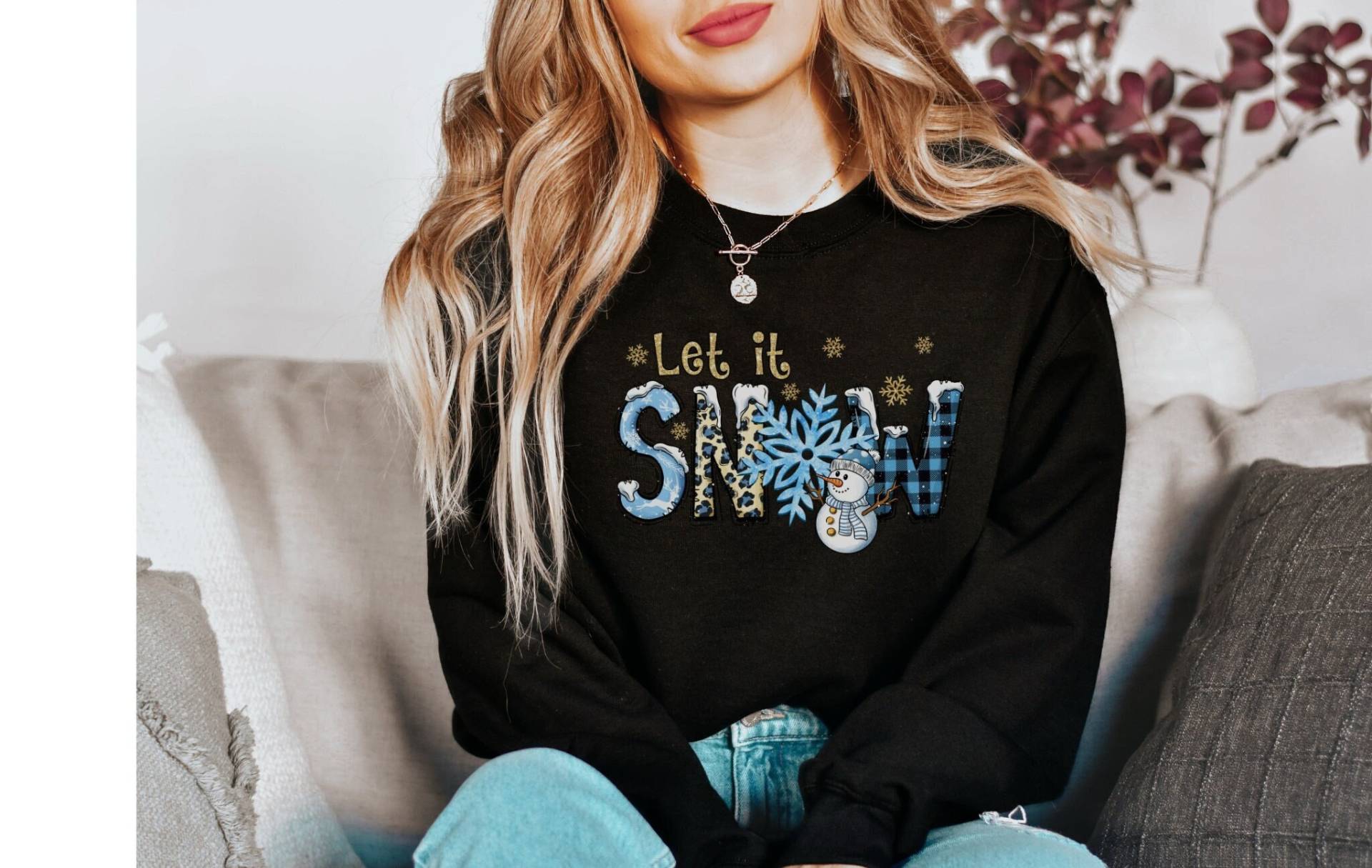 Weihnachten Pullover Let It Snow - Christmas Sweater Winter Sweater Cute Sweatshirt Pullover Motiv von upcreativ