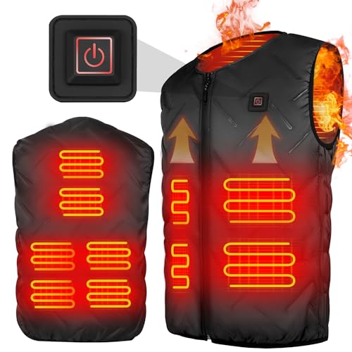 upstartech Beheizte Weste Elektrisch Warme Weste Bodywarmer Kleidung Waschbar Leicht mit Einstellbarer Temperaturregelung Heizung Thermojacke für Damen Herren Winter Outdoor-Aktivitäten von upstartech