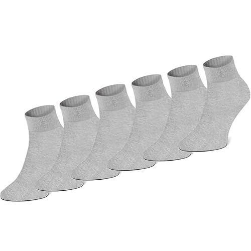 urban ace | 6 Paar | Sneaker Socken, Strümpfe | Damen u. Herren | Hochwertige Baumwolle | grau, 42-45, Sport und Freizeit, Quarter Socks von urban ace