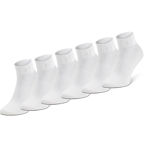 urban ace | 6 Paar | Sneaker Socken, Strümpfe | Damen u. Herren | Hochwertige Baumwolle | weiß, 39-41, Sport und Freizeit, Quarter Socks von urban ace