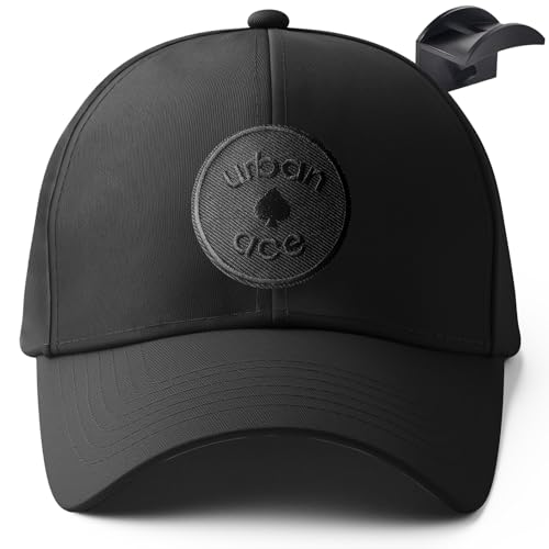 urban ace Baseball Cap Herren Damen 100% Baumwolle inkl. Wandhaken Snapback Verschluss verstellbar Outdoor Running Sport Freizeit Basecap Kappe Männer Frauen (Black urban ace Spade) von urban ace