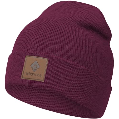 urban ace | Beanie, Mütze, Haube | Weich Bequem Warm Stretch Atmungsaktiv | Damen Herren | Frühling Herbst Winter | hochwertig doppellagig (Ruby) von urban ace