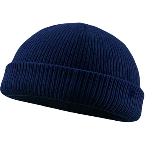 urban ace | Beanie Mütze, Haube | Docker Trawler | Frühling Herbst Winter | weich leicht | Damen Herren Unisex | dichter Stoff, doppellagig | optimale Passform, Seemannsmütze Fisherman (Navy) von urban ace