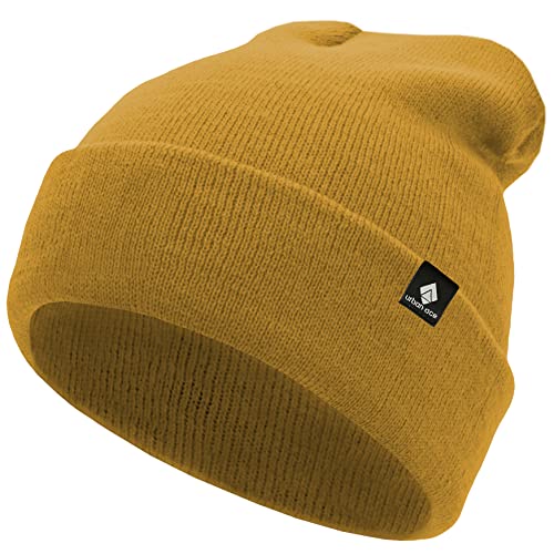 urban ace | Kinder Mütze, Haube | 100% Baumwolle | weich & leicht | Jungen, Mädchen | weicher Stoff, dicht | optimale Passform, lang o. kurz (Mustard) von urban ace