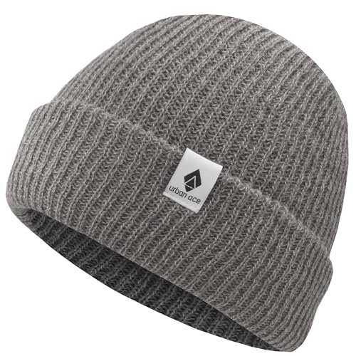 urban ace | CrewU | Beanie Mütze, Haube, für Frühling, Herbst, Winter, weich & leicht, Damen, Herren, Unisex, glatter, weicher Stoff, optimale one Size Passform, Melange Beanie (Charcoal) von urban ace