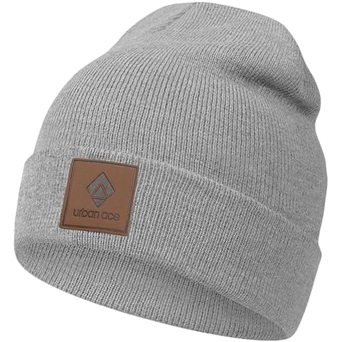 urban ace | Beanie, Mütze, Haube | Weich Bequem Warm Stretch Atmungsaktiv | Damen Herren | Frühling Herbst Winter | hochwertig doppellagig (Grey) von urban ace