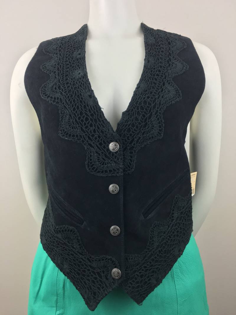 Vintage 90Er Jahre Wildleder Gehäkelte Weste - Größe S Vintage 90Er Jahre Wildleder Gehäkelte Weste - Größe S von urbancowgirlchic