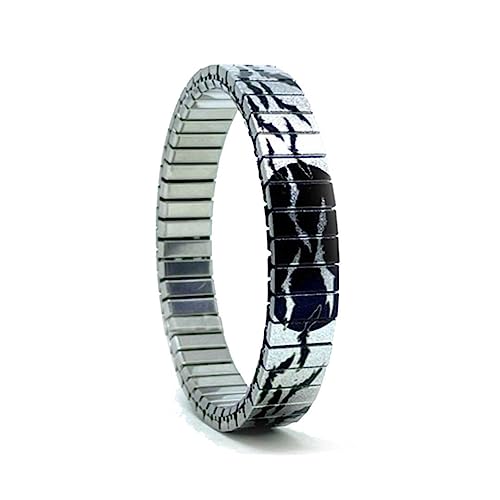 urband LONDON Edelstahlzugarmband BATS Fledermäuse mit Mond Silber Schwarz Metallic - 10 mm Größe S von urband LONDON