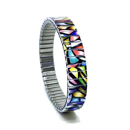 urband LONDON Edelstahlzugarmband CHECKERS KITES Schwarz Bunt - 10 mm Größe L von urband LONDON