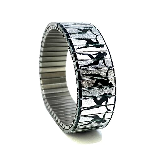 urband LONDON Edelstahlzugarmband DANCING QUEEN Silber Schwarz Metallic - 18 mm Größe M von urband LONDON