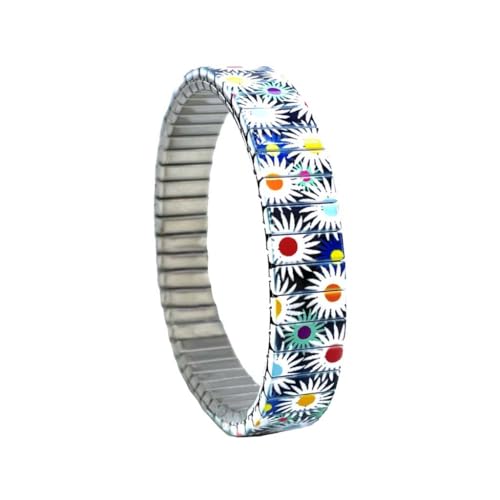 urband LONDON Edelstahlzugarmband FLOWERS GARDEN Bunte Blumen - 10 mm Größe S von urband LONDON