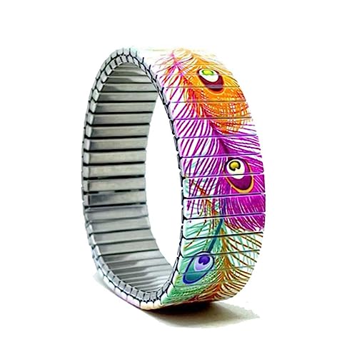 urband LONDON Edelstahlzugarmband PEACOCK Weiß Bunt - 18 mm Größe S von urband LONDON