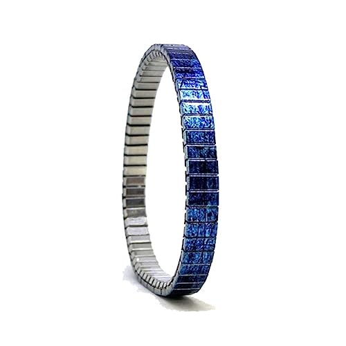 urband LONDON Edelstahlzugarmband SOLO Blue Denim Metallic - 6 mm Größe S von urband LONDON