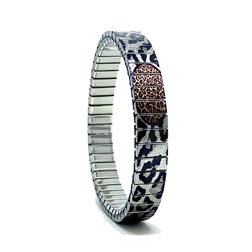 urband LONDON Edelstahlzugarmband SPOTS Silber Schwarz Metallic - 10 mm Größe M von urband LONDON