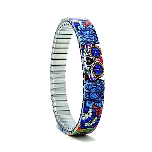 urband LONDON Edelstahlzugarmband SUGAR SKULLS Bunt - 10 mm Größe L von urband LONDON