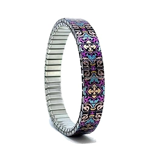 urband LONDON Edelstahlzugarmband TILES Bunt Metallic - 10 mm Größe S von urband LONDON