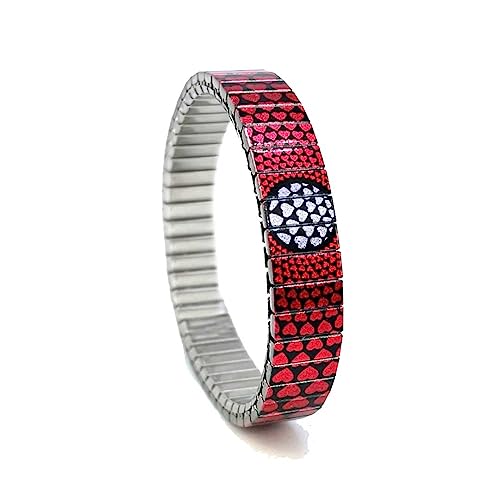 urband LONDON Edelstahlzugarmband WITH LOVE Rot Metallic - 10 mm Größe M von urband LONDON