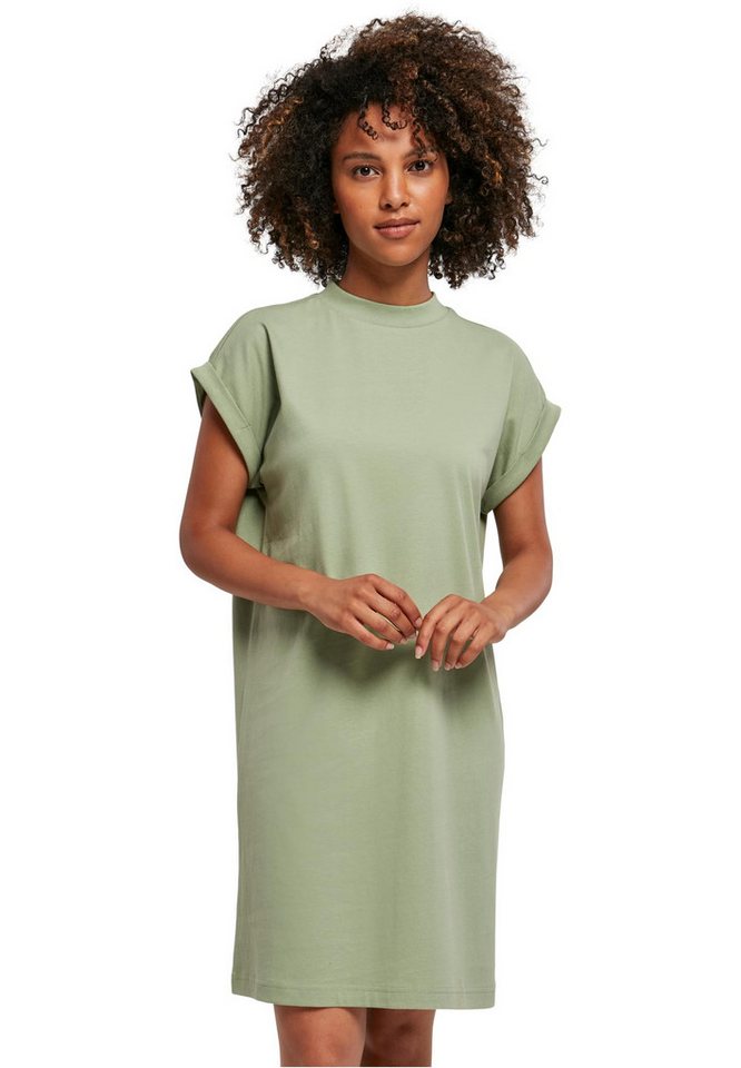 urbandreamz Jerseykleid Damen Kleid überschnittene Schultern Jersey Turn Up Ärmel von urbandreamz