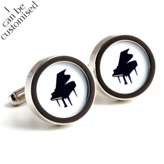 Flügel Manschettenknöpfe in Schwarz Weißer Silhouette Für Musiker Pc255 von urbaneye