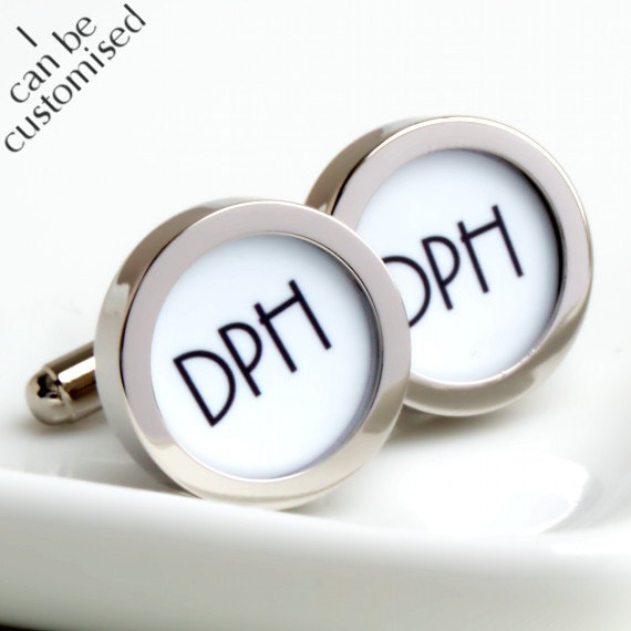 Monogrammierte Manschettenknöpfe 1920Er Jahre Stil Initialen Personalisiertes Geschenk Für Bräutigam, Hochzeit, Jahrestag, Abschluss Und Jeden von urbaneye