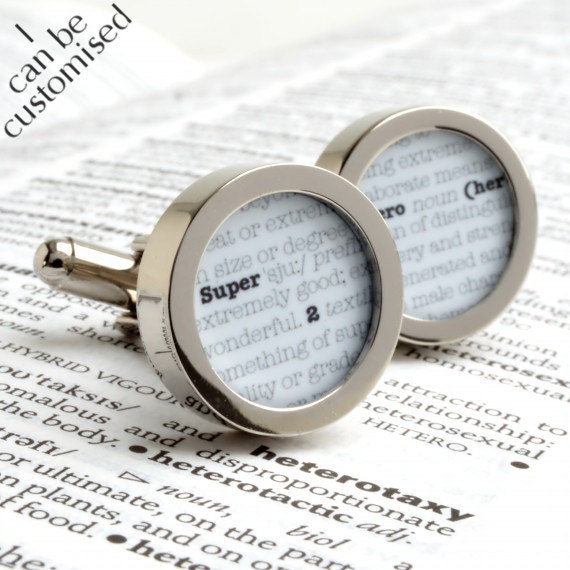 Super Hero Wörterbuch Manschettenknöpfe Für Den Superhelden in Ihrem Leben, Neuheit Geschenk Männer Pc289 von urbaneye
