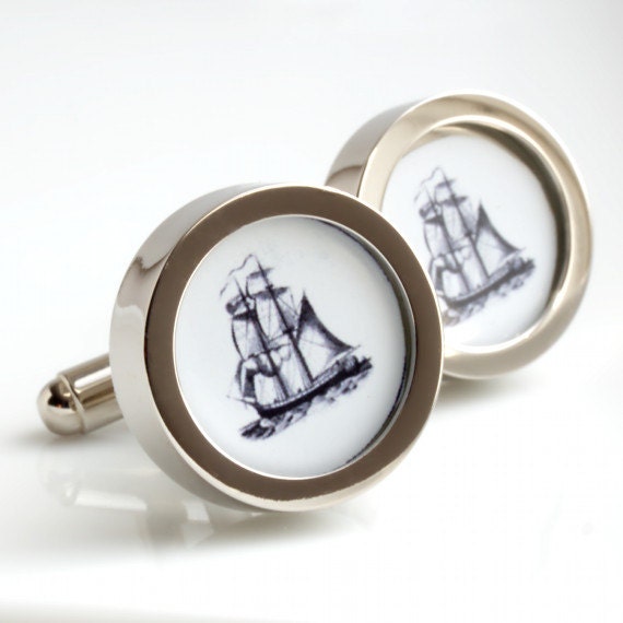 Vintage Segelschiff Manschettenknöpfe - Old World Sailing Charm Für Hochzeiten, Jubiläen, Geburtstage Oder Einfach So Pc540 von urbaneye