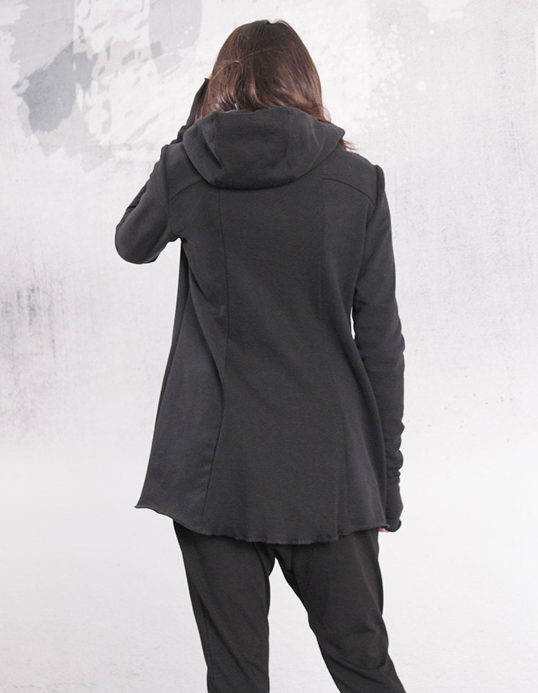 Hoodie Jacke, Schwarzer Mantel, Pullover, Sweatshirt, Steppjacke, Schwarzes Sweatshirt, Hoodie, Schwarze Jacke, Kapuzenpullover Fp-Magi-Qc von urbanmood