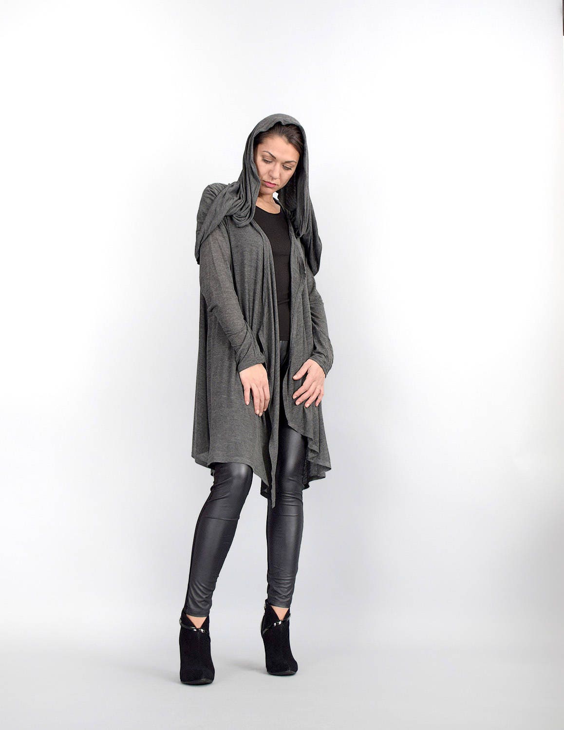 Hoodie Tunika, Wrap Weste, Strickjacke, Strick Cardigan, Oversize Plus Size Top, Urbanmood, Um227Pt Hoodie Tunika, Wrap Weste, Strickjacke, Strick Cardigan, Oversize Plus Size Top, Urbanmood, Um227Pt von urbanmood
