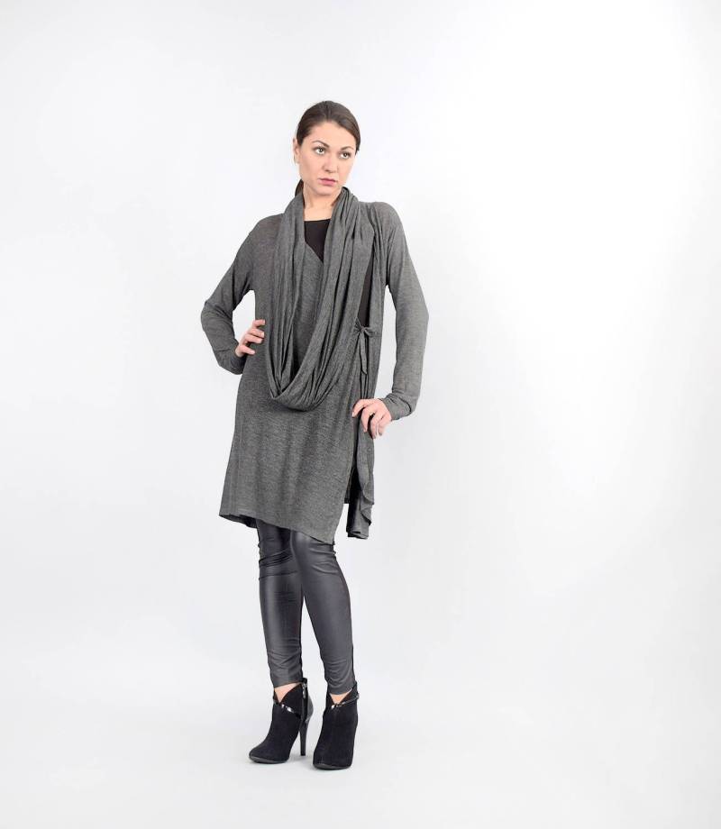 strick Tunika Kleid, Damen Tunika, Weste, Cardigan, Oversize Spring Plus Size Top, Urbanmood, Um227Pt von urbanmood