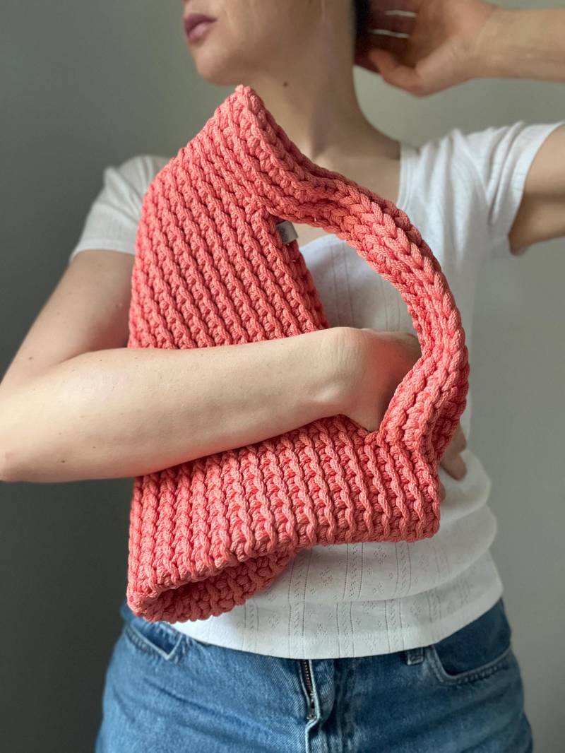 Handgemachte Rosa Häkeln Einkaufstasche Boho Schultertasche von urbone