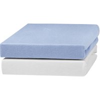urra Jersey Spannbettlaken 2er-Pack 70 x 140 cm weiß/blau von urra