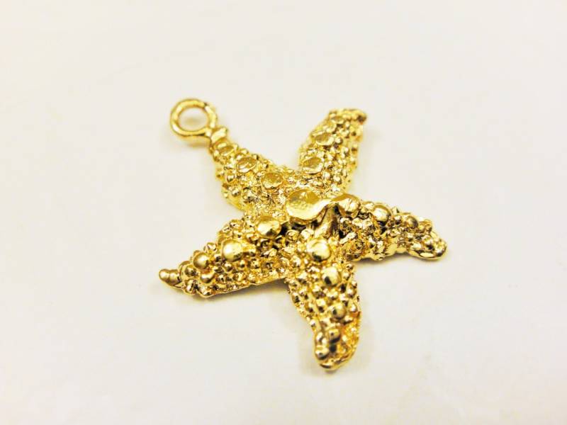 Vermeil, 18K Gold Über 925 Sterling Silber, Seestern Charm, Vergoldeter Seestern, Leben Im Meer, Glänzender Goldstern, 1 Stück Vermeil, 18K Gold Über 925 Sterling Silber, Seestern Charm, Vergoldeter Seestern, Leben Im Meer, Glänzender Goldstern, 1 Stück von usaw