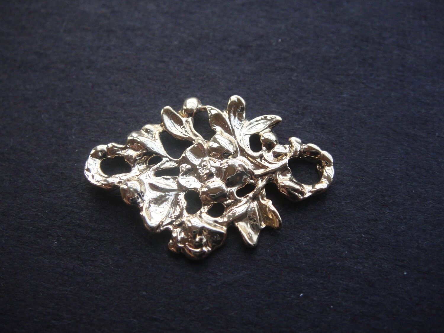 Vermeil, 18K Gold Über 925 Sterling Silber Großer Blumen Verbinder, Vermeil Verbinder, Blumenstecker, Glänzender Goldfarbener Blumenverschluß Vermeil, 18K Gold Über 925 Sterling Silber Großer Blumen Verbinder, Vermeil Verbinder, Blumenstecker, Glänzender Goldfarbener Blumenverschluß von usaw