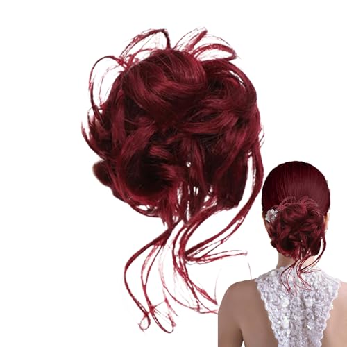 Krallen Clip Messy Bun Haarteil Wellig Lockig Chigno Haardutt Clip In Claw Haar Scrunchies - Groß Dutt Haarteil Gelockt Haargummi Mit Haaren Hochsteckfrisuren Haarverlängerung | Für Damen von usefulbeauty