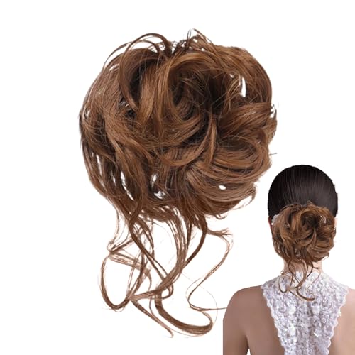 Krallen Clip Messy Bun Haarteil Wellig Lockig Chigno Haardutt Clip In Claw Haar Scrunchies - Groß Dutt Haarteil Gelockt Haargummi Mit Haaren Hochsteckfrisuren Haarverlängerung | Für Damen von usefulbeauty