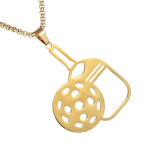 usefulbeauty Frauen Pickleball Schmuck,Modischer Anhänger Aus Edelstahl | Gelochte Pickleball Kette Unisex Design Für Outdoor Sport, Reisen, Fitnessstudio Und Freizeit von usefulbeauty