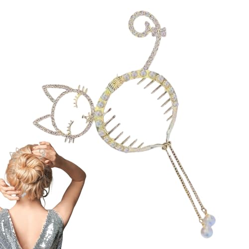 usefulbeauty Perlen-Strass-Quasten-Klauenclip,Strass-Perlen-Haarklammern - Lange Quasten Haarklammern - Haarschmuck zum Stylen, Perlen-Pferdeschwanz-Haarspangen für Mädchen, Frauen, Ehefrau von usefulbeauty