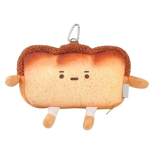 usefulbeauty Plüsch-Geldbörse, Plüsch-Geldbörse - Toast-Münzhalter mit Reißverschluss - Plüsch-Rucksack-Anhänger, niedliche Münztasche, kleine Geldbörse für Frauen und Mädchen von usefulbeauty