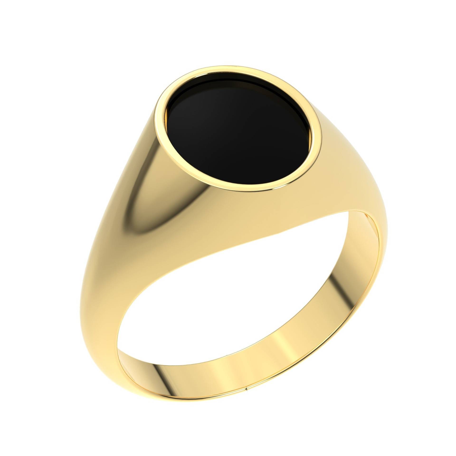 Us Jewels Herren 14K Oder 10K Gold Schwarz Echter Onyx Ring Mit Massivem Rücken von usjewelsandgems