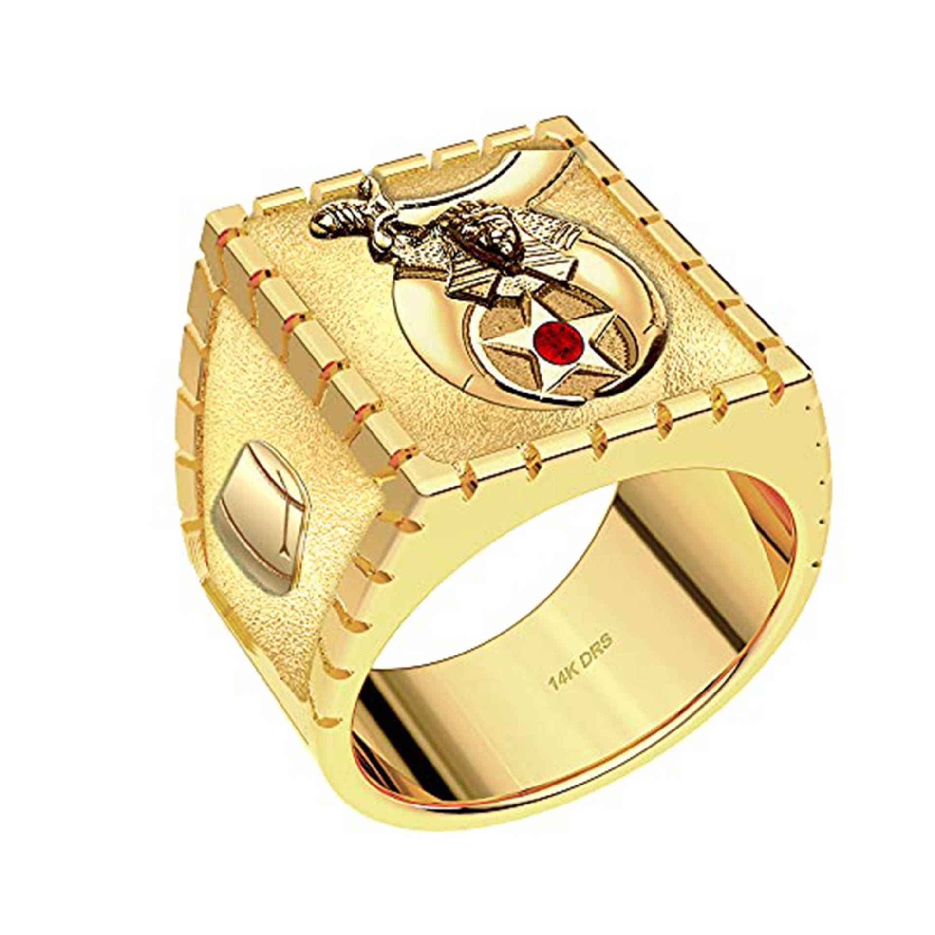 Us Jewels Masonic Herren 10K Oder 14K Gelbgold & Weißgold Schreiner Ring von usjewelsandgems