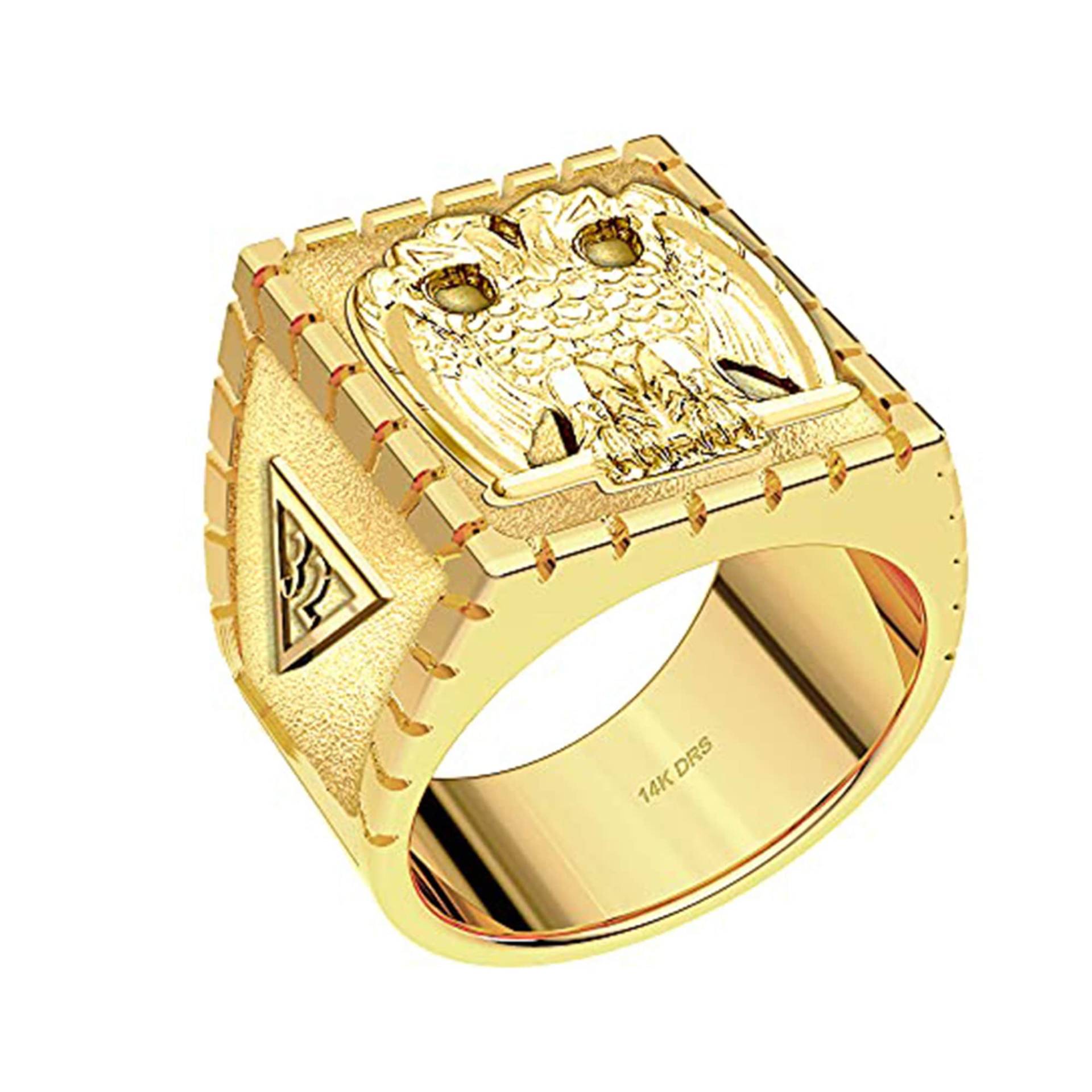 Us Jewels Masonic Herren 10K Oder 14K Gelbgold & Weißgold Scottish Rite Ring von usjewelsandgems