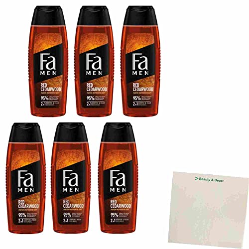 Fa Men Duschgel Red Cedarwood 2in1 6er Pack (6x250ml Flasche) + usy Block von usy