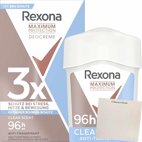 usy Bundle für Rexona Women Deostick Maximum Protection Clean Scent gegen Achselnässe (45ml Packung) + usy Block von usy