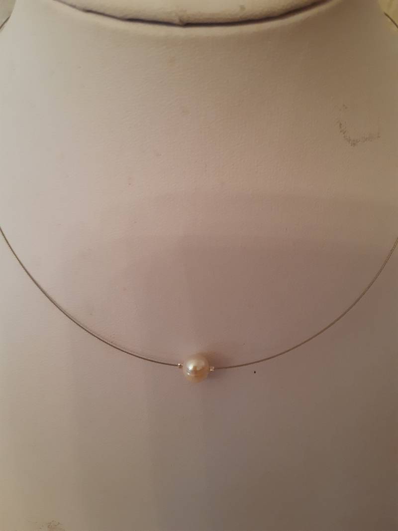 Süßwasserperlenkette Auf Schmuckdraht von utasostseeperlen